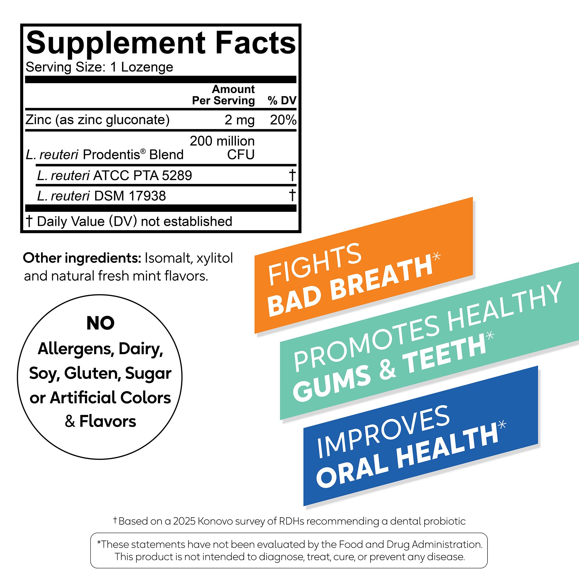 BioGaia Prodentis® Fresh Breath - Probiotic Lozenges w/ Zinc