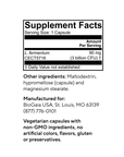 Supplement Facts label for BioGaia Elactia MUM probiotic capsules